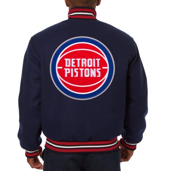 Varsity Detroit Pistons Navy Blue Wool Jacket Varsity Detroit Pistons Navy Blue Wool Jacket