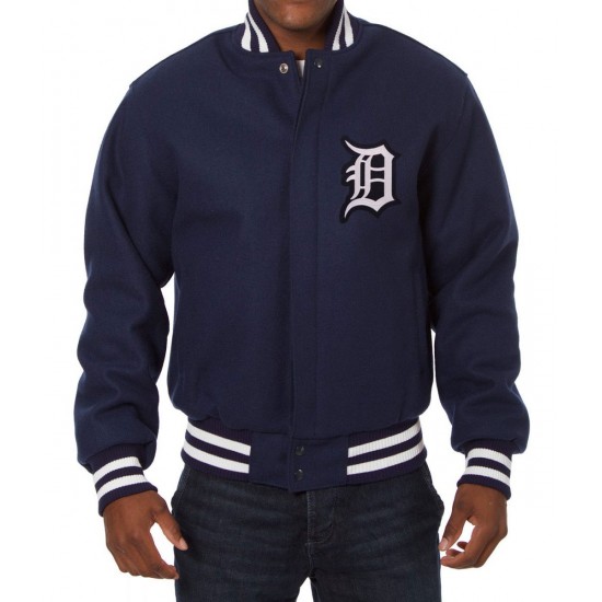 Varsity Detroit Tigers Navy Blue Wool Jacket