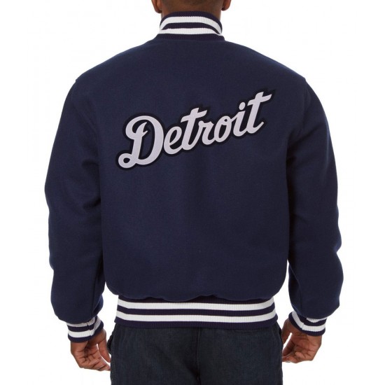 Varsity Detroit Tigers Navy Blue Wool Jacket