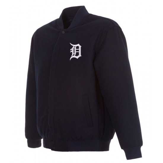 Varsity Detroit Tigers Navy Blue Wool Jacket Varsity Detroit Tigers Navy Blue Wool Jacket