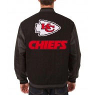 Varsity Kansas City Chiefs Black Wool/Leather Jacket