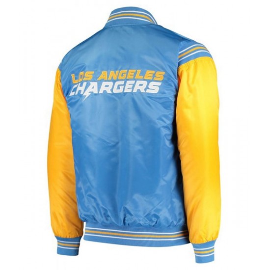 Varsity LA Chargers Light Blue & Yellow Satin Jacket