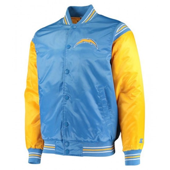 Varsity LA Chargers Light Blue & Yellow Satin Jacket