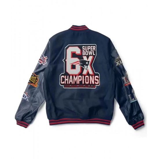 Varsity New England Patriots 6X Super Bowl Champions Navy Jacket