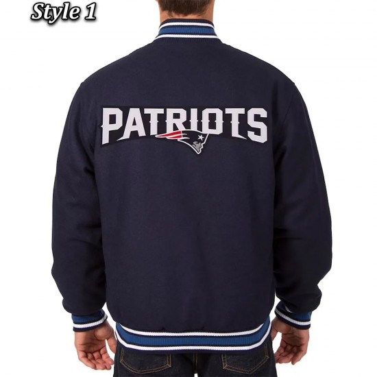 Varsity New England Patriots Navy Blue Wool Jacket