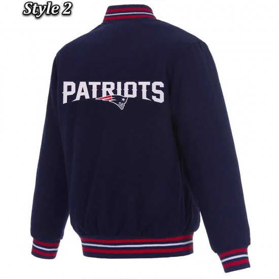 Varsity New England Patriots Navy Blue Wool Jacket