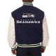 Varsity Seattle Seahawks Blue White Two-Tone Jacket Varsity Seattle Seahawks Blue White Two-Tone Jacket