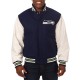Varsity Seattle Seahawks Blue White Two-Tone Jacket Varsity Seattle Seahawks Blue White Two-Tone Jacket