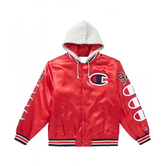 Varsity Supreme Champion Satin Jacket with Hood Varsity Supreme Champion Satin Jacket with Hood