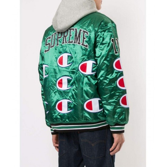 Varsity Supreme Champion Satin Jacket with Hood Varsity Supreme Champion Satin Jacket with Hood