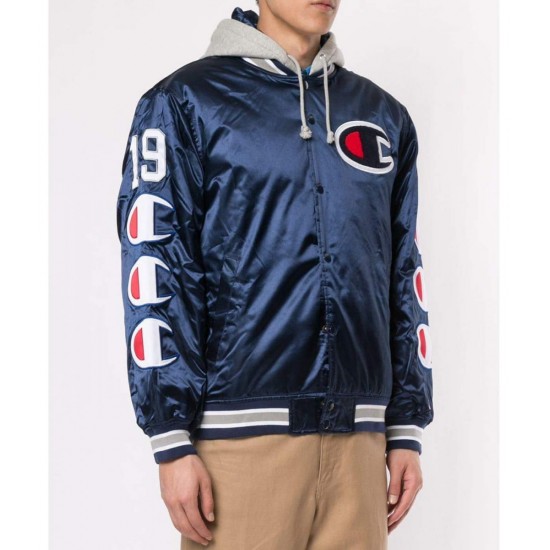 Varsity Supreme Champion Satin Jacket with Hood Varsity Supreme Champion Satin Jacket with Hood