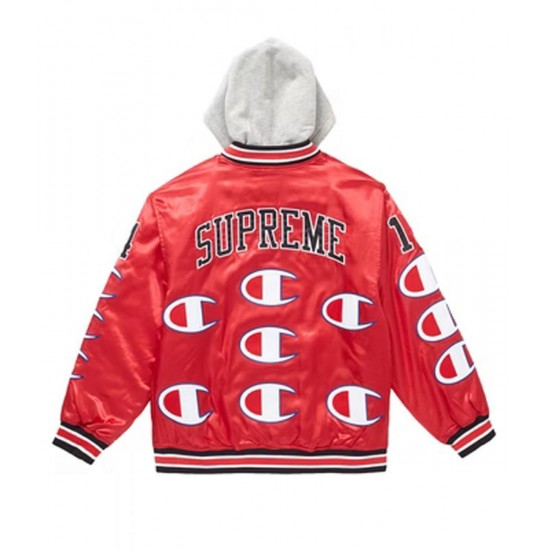 Varsity Supreme Champion Satin Jacket with Hood Varsity Supreme Champion Satin Jacket with Hood