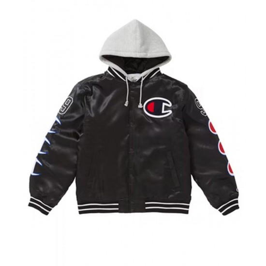 Varsity Supreme Champion Satin Jacket with Hood Varsity Supreme Champion Satin Jacket with Hood