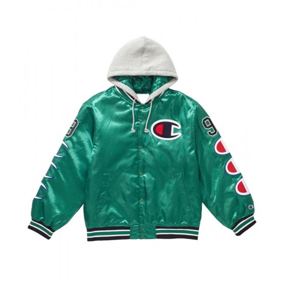 Varsity Supreme Champion Satin Jacket with Hood Varsity Supreme Champion Satin Jacket with Hood