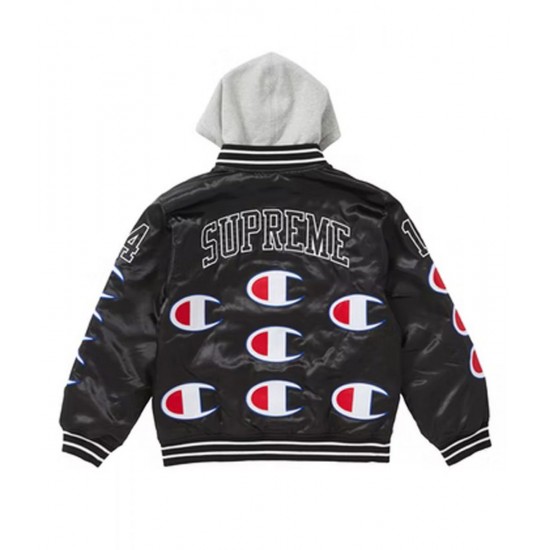 Varsity Supreme Champion Satin Jacket with Hood Varsity Supreme Champion Satin Jacket with Hood