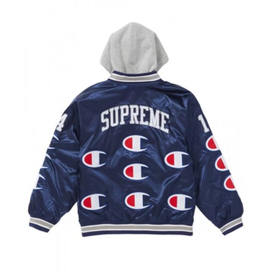 Varsity Supreme Champion Satin Jacket with Hood Varsity Supreme Champion Satin Jacket with Hood