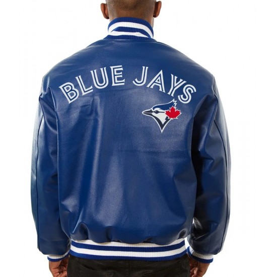 Varsity Toronto Blue Jays Royal Blue Leather Jacket