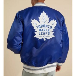 Varsity Toronto Maple Leafs Royal Blue Satin Jacket