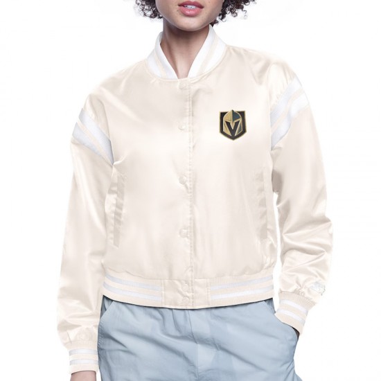 Vegas Golden Knights Printed Logo Varsity Satin Jacket Vegas Golden Knights Printed Logo Varsity Satin Jacket
