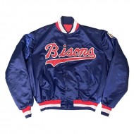Vintage Buffalo Bisons Baseball Blue Satin Jacket