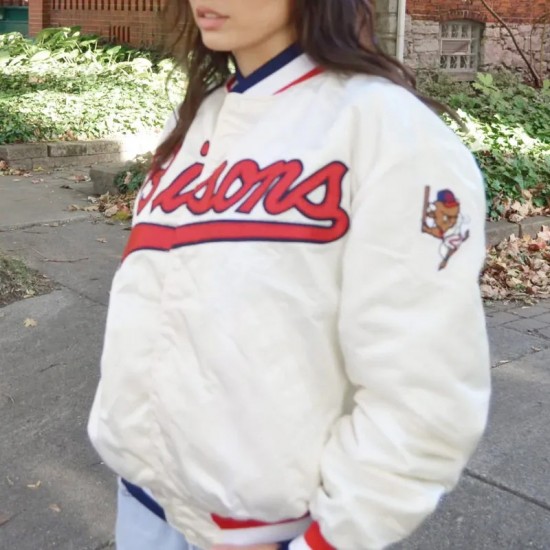 Vintage Buffalo Bisons Baseball White Satin Jacket