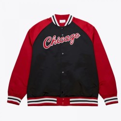 Vintage Chicago Bulls Satin Jacket - 90s Black Bulls Logo Jacket