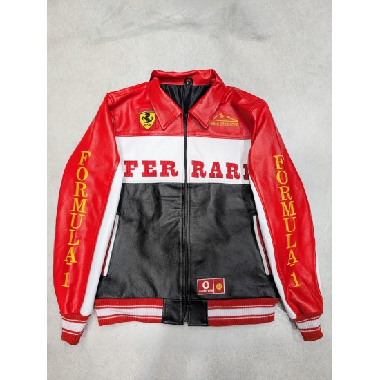 Vintage Ferrari F1 Leather Bomber Jacket Vintage Ferrari F1 Leather Bomber Jacket
