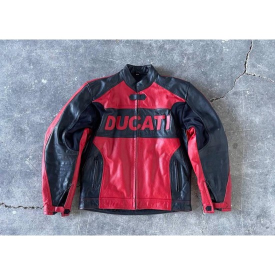 Vintage Racing Biker Ducati Leather Jacket Vintage Racing Biker Ducati Leather Jacket