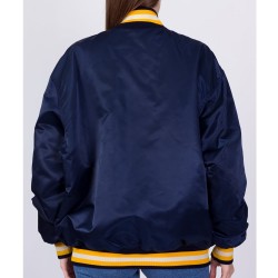 Vintage University of Notre Dame 90’s Blue Bomber Satin Jacket