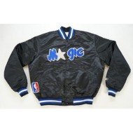 Vtg Very Rare Orlando Magic Black Satin Bomber Jacket