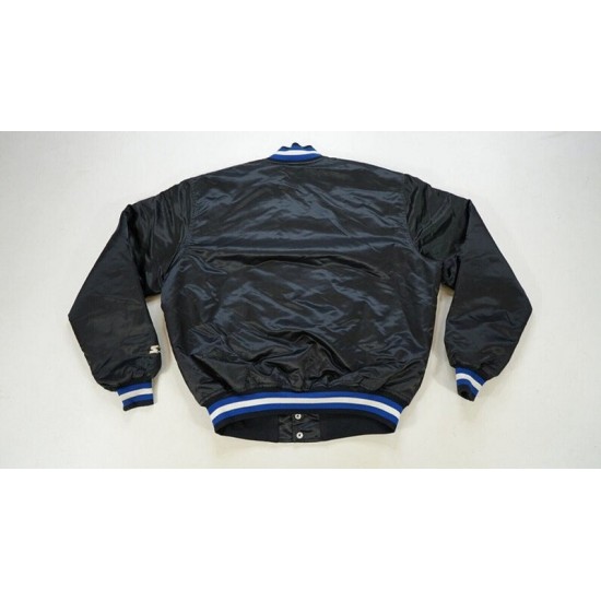 Vtg Very Rare Orlando Magic Black Satin Bomber Jacket