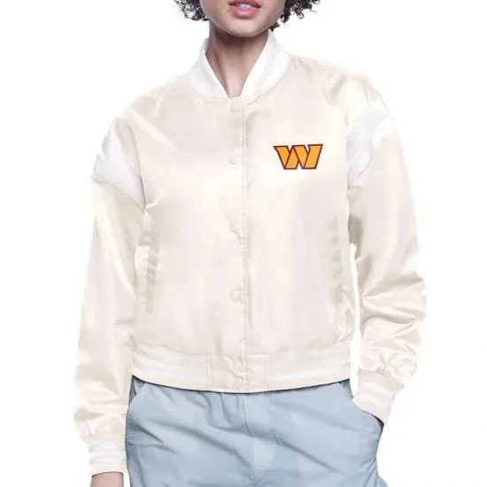Washington Commanders Printed Logo Varsity Satin Jacket
