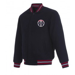 Washington Wizards Bomber Navy Blue Wool Jacket