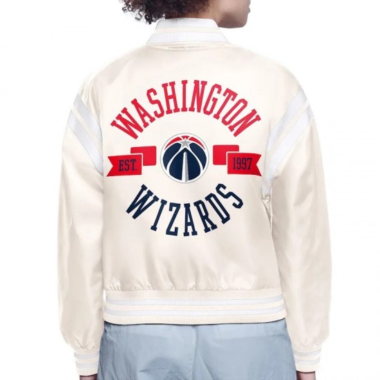 Washington Wizards Printed Logo Varsity Satin Jacket