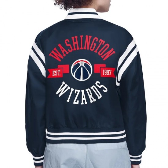 Washington Wizards Printed Logo Varsity Satin Jacket
