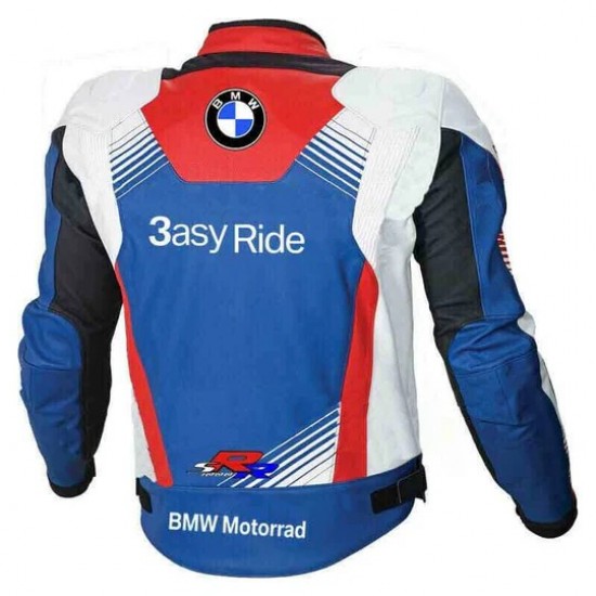 White Blue BMW Motorcycle Racing Leather Jacket White Blue BMW Motorcycle Racing Leather Jacket