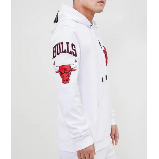 White Chicago Bulls Fleece Hoodie
