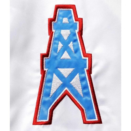 White Light Blue Houston Oilers Historic Logo Renegade Jacket