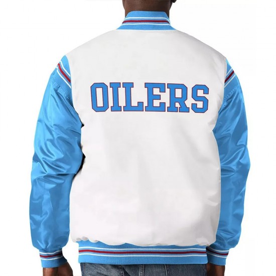 White Light Blue Houston Oilers Historic Logo Renegade Jacket