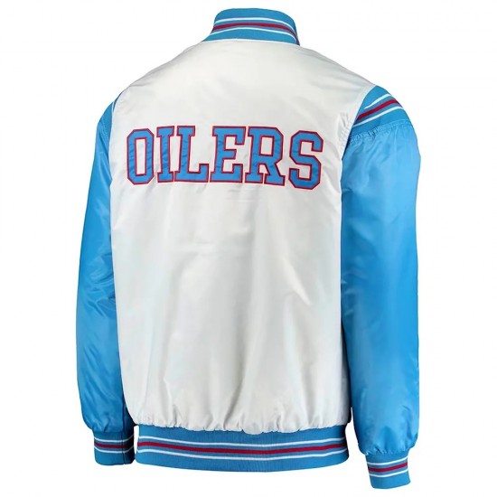 White Light Blue Houston Oilers Historic Logo Renegade Jacket
