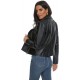 Women Faux Leather Moto Biker Motocycle Jacket