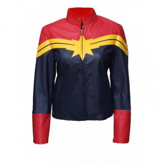 Womens Captain Marvel Carol Danvers Leather Jacket Womens Captain Marvel Carol Danvers Leather Jacket