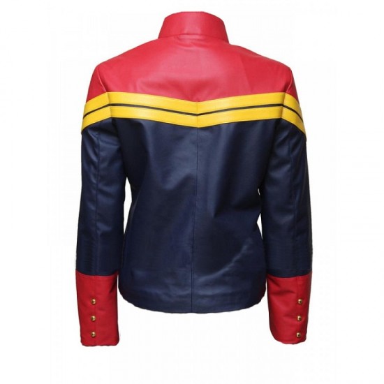 Womens Captain Marvel Carol Danvers Leather Jacket Womens Captain Marvel Carol Danvers Leather Jacket