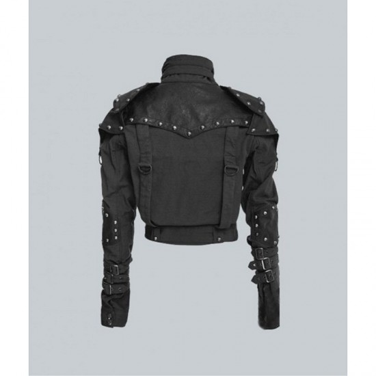 Womens Studded Military Cropped Jacket Womens Studded Military Cropped Jacket