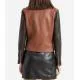 Women’s Two-Tone Faux Leather Biker Jacket