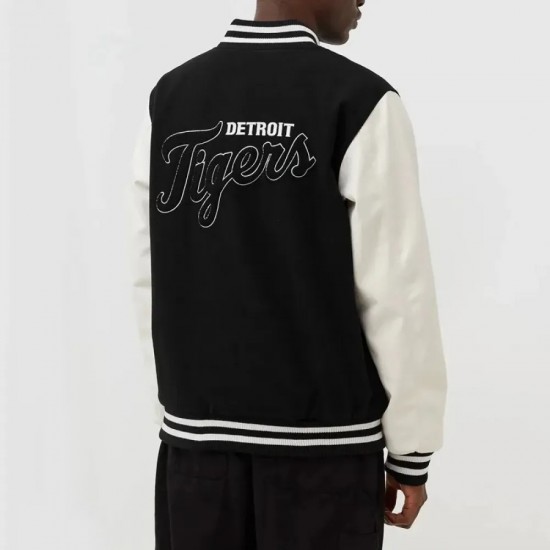 Wordmark Detroit Tigers Black & White Varsity Jacket