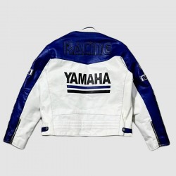 Yamaha Biker Leather Blue Jacket