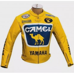 Yamaha Camel Racing Yellow Leather Jacket