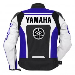 Yamaha Racing Motorcycle Leather Biker Jacket