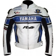 Yamaha Racing R6 Motorcycle Leather Biker Jacket